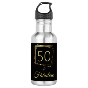 50 and Fabulous Gold Birthday  532 Ml Water Bottle