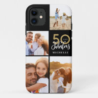 50 and fabulous gold black photo birthday