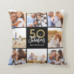 50 and fabulous gold black photo birthday  cushion<br><div class="desc">Celebrate your 50th birthday in style with these black and gold effect 50th birthday design. A modern design with script text and bold graphics. Change the colour to customise. Part of a collection.</div>