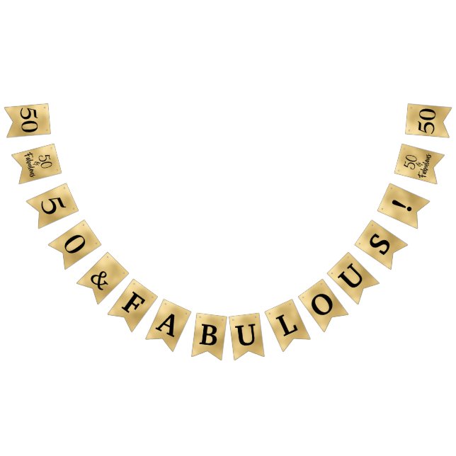 50 And Fabulous Gold Bunting Flags (All)