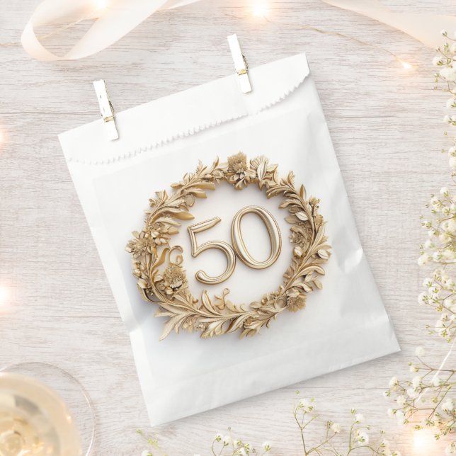 50 and Fabulous Gold Favour Bags (Clipped)