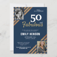50 and Fabulous Gold Glitter 2 Photo 50th Birthday