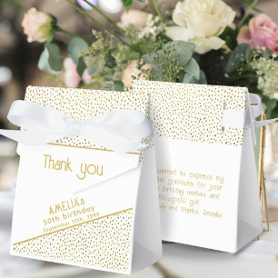 50 and Fabulous Gold Glitter 50th Birthday Favour Box