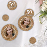 50 and Fabulous Gold Glitter Photo 50th Birthday Confetti<br><div class="desc">50 and Fabulous Gold Glitter Photo 50th Birthday Party confetti. Add your photo.</div>