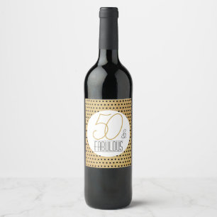 50 and Fabulous Gold Personalised Birthday Party Wine Label