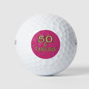 50 and Fabulous Golfers Birthday Golf Balls