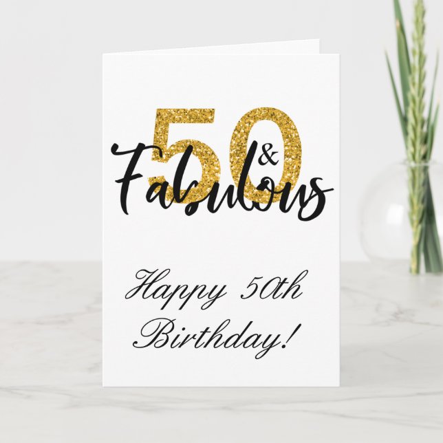 50 and Fabulous Happy Birthday 50th Card (Front)