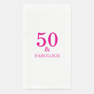 50 And Fabulous Hot Pink Birthday Party 2026 Napkin