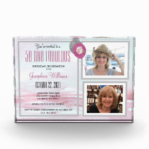 50 and Fabulous KEEPSAKE 50th Birthday Party  Photo Block