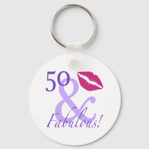 50 And Fabulous Key Ring