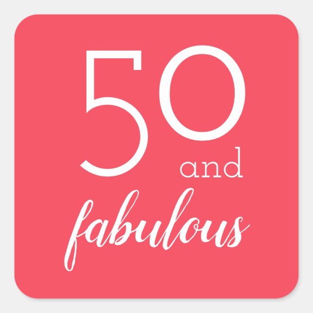 50 and Fabulous Milestone Birthday Orange Stickers (Front)
