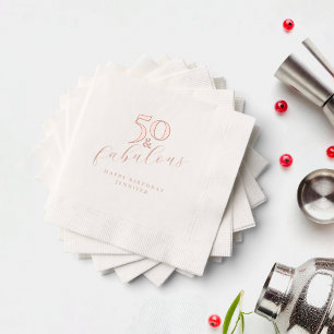 50 and Fabulous Minimalist 50th Birthday Party  Foil Napkins
