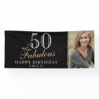50 and Fabulous Modern Black 50th Birthday Photo