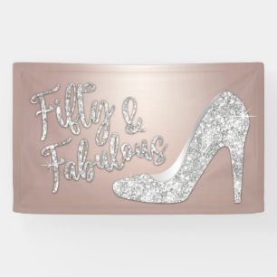 50 and Fabulous Modern Rose Gold 50th Birthday Banner