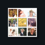 50 and Fabulous Name 8 Photo Collage Keepsake   Canvas Print<br><div class="desc">From the Charm Design Studio: 50 and Fabulous Name and 8 Photo Collage Canvas Print -- AS A KEEPSAKE -- what a wonderful remembrance of this special day. This sends such a happy message for a 50th birthday -- easily personalised with favourite photos and enjoyed forever</div>