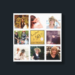 50 and Fabulous Name 8 Photo Collage Keepsake   Canvas Print<br><div class="desc">From the Charm Design Studio: 50 and Fabulous Name and 8 Photo Collage Canvas Print -- AS A KEEPSAKE -- what a wonderful remembrance of this special day. This sends such a happy message for a 50th birthday -- easily personalised with favourite photos and enjoyed forever</div>