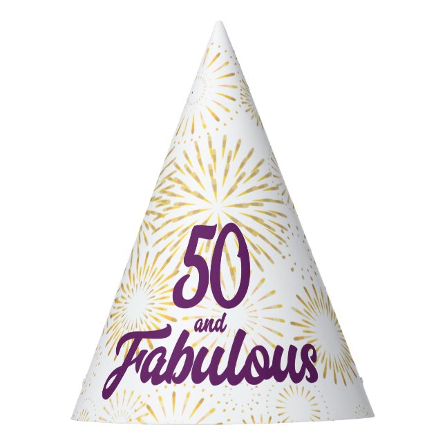 50 and Fabulous   Party Hat (Front)