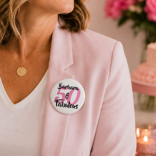 50 and Fabulous Personalised Birthday Party 6 Cm Round Badge