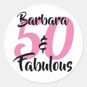 50 and Fabulous Personalised Birthday Party Classic Round Sticker