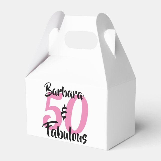50 and Fabulous Personalised Birthday Party Favour Box (Front Side)