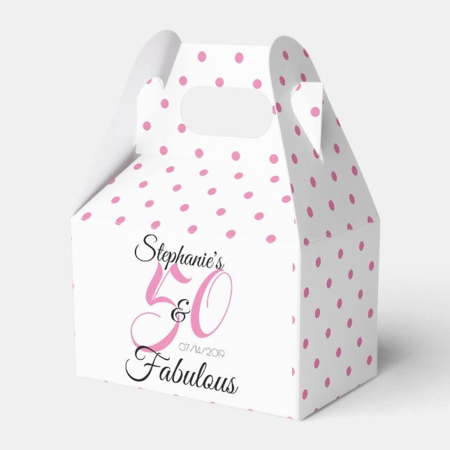 50 and Fabulous Personalised Birthday Party Favour Box (Front Side)