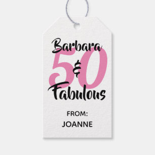 50 and Fabulous Personalised Birthday Party Gift Tags