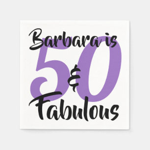 50 and Fabulous Personalised Birthday Party Napkin