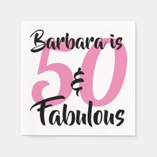 50 and Fabulous Personalised Birthday Party Napkin