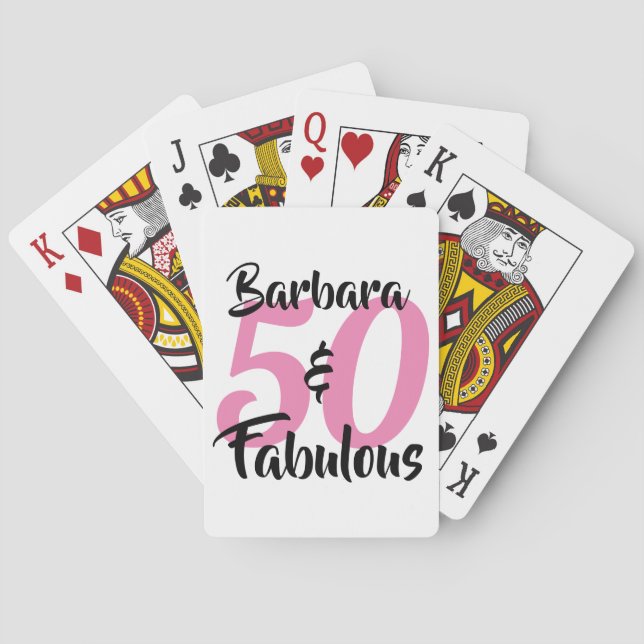 50 and Fabulous Personalised Birthday Party Playing Cards (Back)