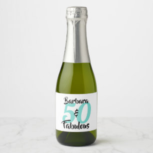 50 and Fabulous Personalised Birthday Party Sparkling Wine Label