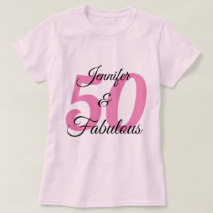50 and Fabulous Personalised Birthday Party T-Shirt