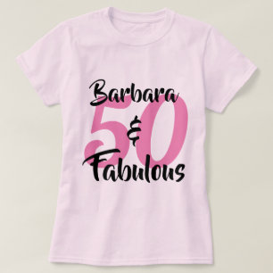 50 and Fabulous Personalised Birthday Party T-Shirt