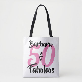 50 and Fabulous Personalised Birthday Party Tote Bag