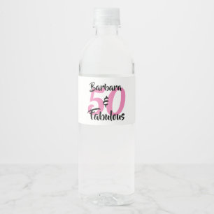50 and Fabulous Personalised Birthday Party Water Bottle Label