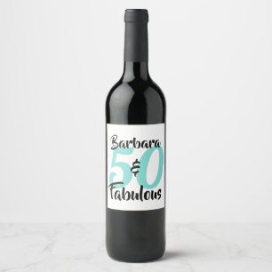 50 and Fabulous Personalised Birthday Party Wine Label