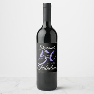 50 and Fabulous Personalised Birthday Party Wine Label