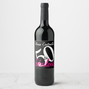 50 and Fabulous Personalised Name Wine Label