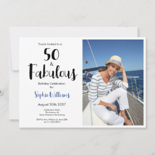 50 and Fabulous Photo 50th Birthday Party  Invitation