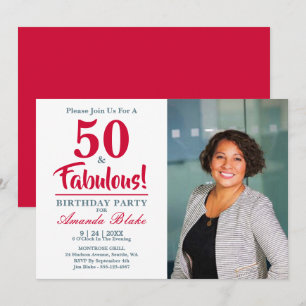 50 and Fabulous! Photo 50th Birthday Party Invite