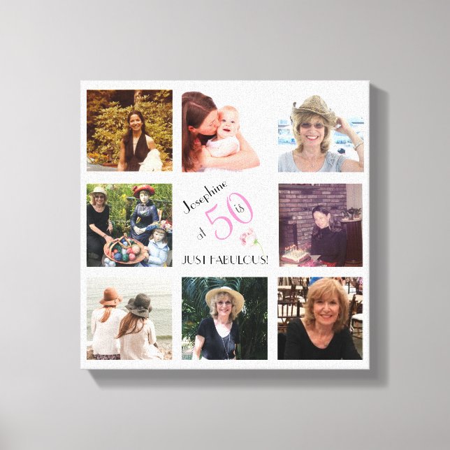 50 and Fabulous Photo Collage Keepsake   Canvas Print (Front)