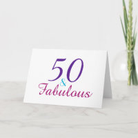 50 and Fabulous Pink Blue Violet Personalize