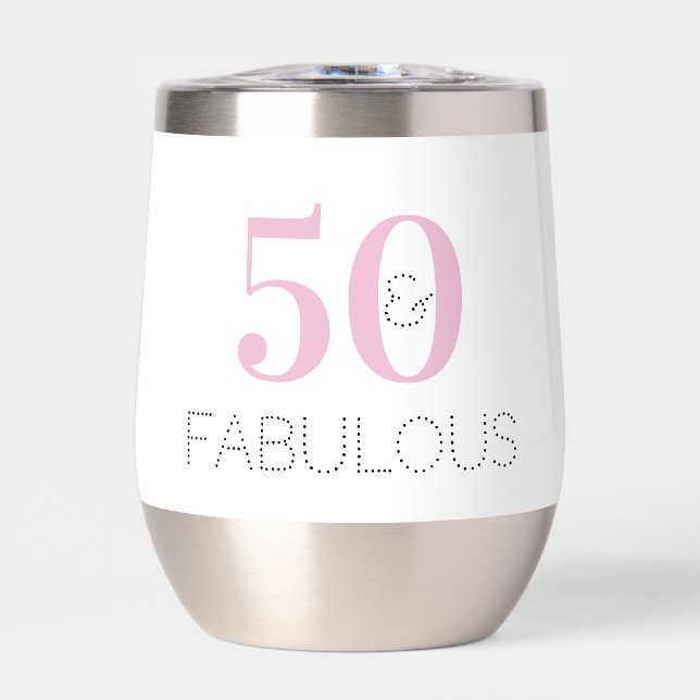 50 and fabulous Pink Modern Birthday Party Favour (Front)