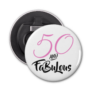 50 and Fabulous Pink Personalised Birthday Party Bottle Opener