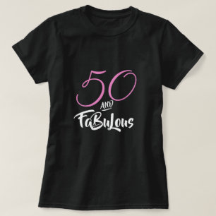 50 and Fabulous Pink Personalised Birthday Party T-Shirt