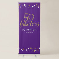 50 and fabulous Purple Gold confetti 50th Birthday