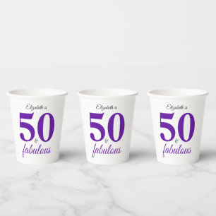 50 And Fabulous Purple Paper Cups
