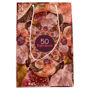 50 And Fabulous Purple Pink Kaleidoscope Balloons Medium Gift Bag