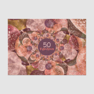 50 And Fabulous Purple Pink Vintage Retro Balloons Tissue Paper