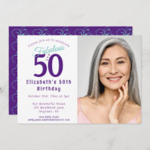 50 and Fabulous Purple Turquoise typography