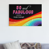 50 and Fabulous Rainbow Sparkle Chic 50th Birthday